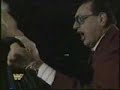 Gorilla Monsoon kicks out Bobby Heenan from WWF
