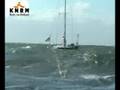 KNRM Hoek van Holland-Catamaran op sleep bij 6 Beaufort