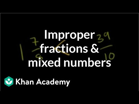 Comparing improper fractions and mixed numbers