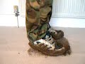 Stomping Muddy Adidas Trainers on a carpet Stomping Muddy Adidas Trainers on a carpet