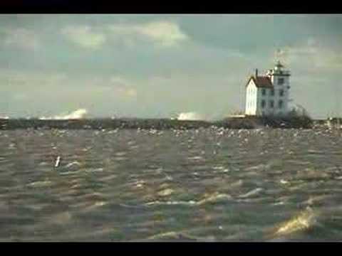 crashing waves off of Lorain Ohio, ...