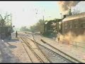 P8 kommt mit 8 Reisezugwagen am Ende der Rampe in Kohlscheid an. 23. Dezember 2001