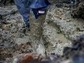Hunter wellies in deep mud