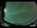 Only modest auroral activity was expected this night, and so much greater was the surprise to realize that the camera had captured what appear to be 3 separate substorms in less than 3 hours (usually you'll be lucky to see one within 2 hours of the last). The onset of the last substorm (1:23) is extremely bright and impressive, but lasts less than a minute and is too fast and dynamic for a time lapse.