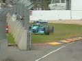 Choque entre Schumacher y Hill