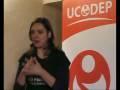 Elisa Bacciotti (responsabile delle Attivit&agrave; di Popmob dell'Ufficio Campagne Oxfam International e Ucodep) presenta la campagna "Per tutti" al "II Incontro Nazionale dei Volontaru di Ucodep".