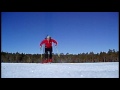(parodi) of extrem skiing in sweden skiing on the frozen crust - no limits