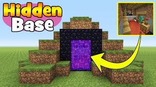 Minecraft Tutorial: How To Make A Hidden Base Inside a Nether Portal "Hidden Base"!!!