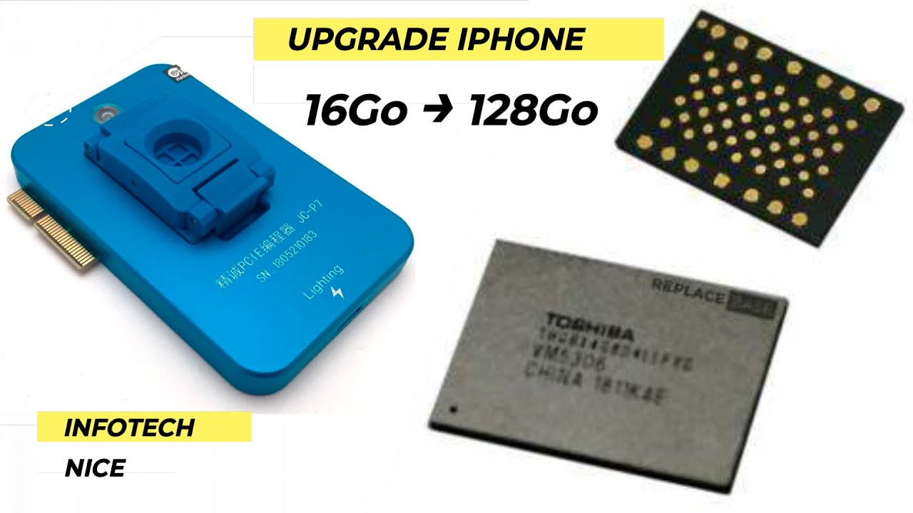 Augmentation de Mémoire/Stockage sur iPhone - Upgrade iPhone Storage (Micro soudure - programmation)