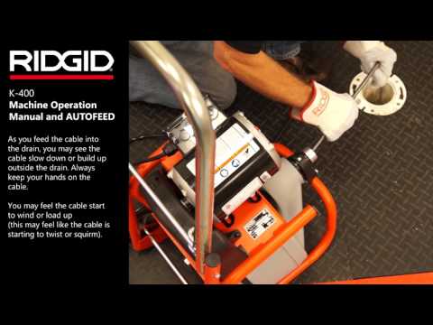 RIDGID K-400 ドラムマシン – マシン取扱説明書 & AUTOFEED