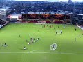 Bradford City V Bournmouth Teams coming onto onto the pitch for Second Half Valley Parade