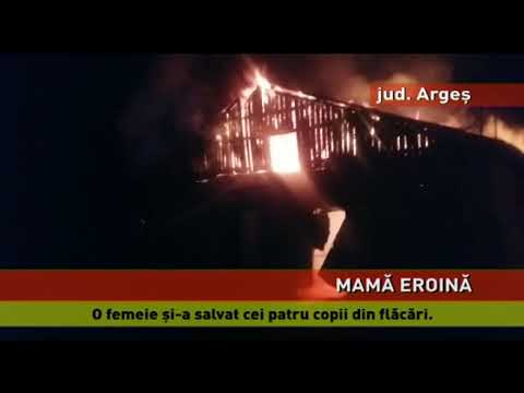 O femeie și-a salvat cei patru copii dintr-un incendiu