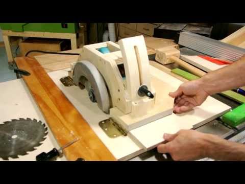 homemade - Start of building a tilting arbour table saw from a circular saw http://woodgears.ca/homemade_tablesaw/