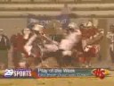 bakersfield college renegades quarterback dustin powell had to scramble and he kept getting out of tackles and went from one end of the field to the other. it was awesome!!!