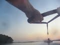 slalom water skiing from the skier\