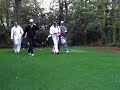 Tiger and Mark O'Meara at the Masters Practice Round