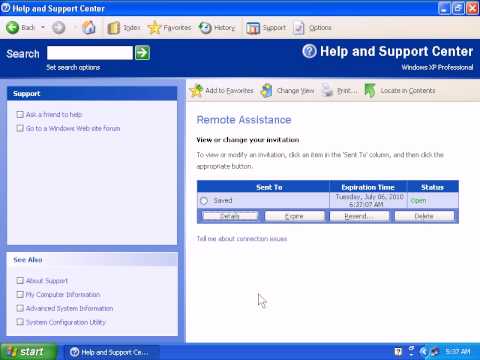 how to remote help windows xp