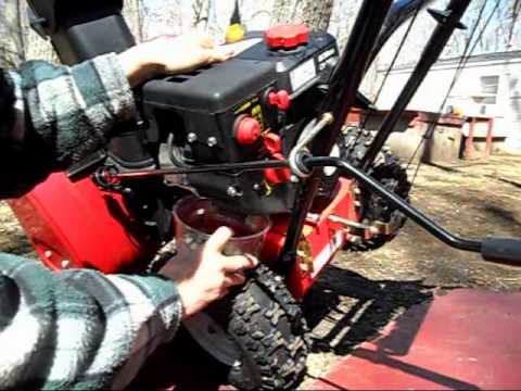 how to drain fuel from mtd snowblower