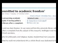 Waikato University Removes Thesis