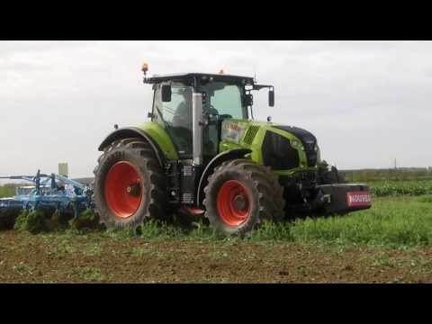 axion - Nouveau Claas axion 840 que La Motoculture de l'Oise de Beauvais met en démonstration. Il est attelé sur un Lemken Karat 9 4m lui aussi en démonstration.