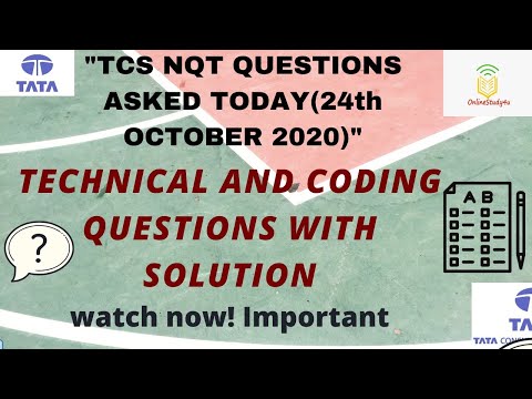 Tcs nqt 2021 technical and coding questions asked on 24th october | TCS questions today
