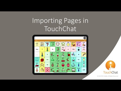 Thumbnail image for video titled 'Importing a Page in TouchChat'