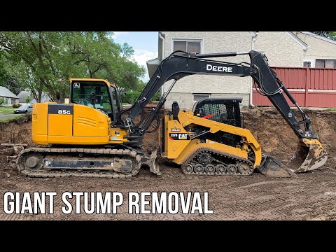 How To Dig Out Huge Stumps with Mini Excavator