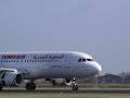 Landing Tunisair Airbus A320-200 schiphol polderbaan Landing Tunisair Airbus A320-200 schiphol polderbaan