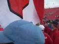 TFC fans run out onto the field after the match