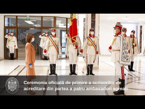 Președintele Maia Sandu a primit scrisorile de acreditare din partea a patru ambasadori agreați
