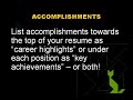 Powerful overview of 12 important aspects to consider when preparing your resume.
