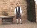 Leather Swordsman Waistcoat, worn with traditional kilt