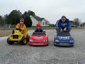 Grown Man Races Kids on Powerwheels