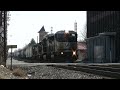 Two races on two seperate days, happenings like this are not uncommon on the Harrisburg Line due to the stack of unidirectional traffic at different times of the day. 3-15-09 at Richland we see hot trailers overtaking a freight. 20W NS SD70M-2 2752 NS SD60I 6739 10N NS D9-40CW 9663 NS D9-40CW 9424 (Again I apologize for the choppy look because I taped in interlaced mode rather than progressive) Then on 3-21-09 (this time in progressive format thankfully)... 34A leads a soon-to-overtake 21M ...