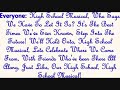 High school musical the song, hsm3, lyrics on screen!