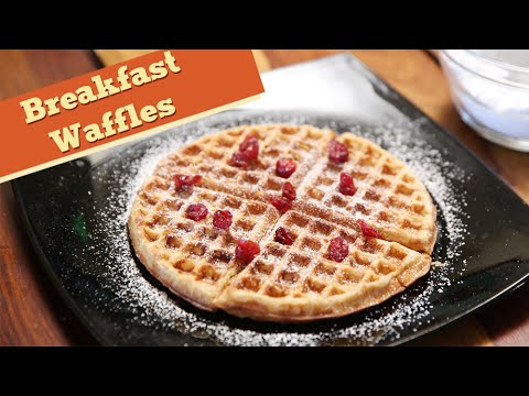 Eggless Breakfast Wholewheat Waffles | Easy Breakfast / Snack Recipe | Divine Taste With Anushruti