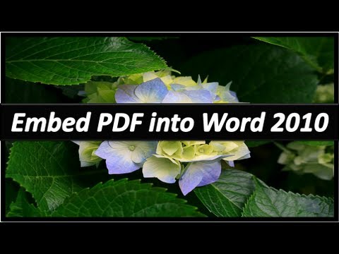 how to attach pdf to word