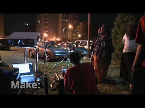 Make: television - Ride along with Ali Momeni and his bicycle fleet of mobile video projectors that transform public spaces into eye-popping sound and light shows. Alis group, ...