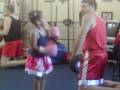 5 year old girl Muay Thai kickboxer and Zen Do Kai Karate gold medal winner training