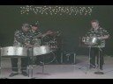 bill harris cecil mcbee jr. 'happy' kennedy ronnie watkins plays 'the hammer' for kusi television show.
salsa steel drum band