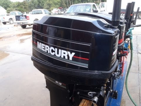 6M3B18 Used 1992 Mercury 25MLH 25HP 2-Stroke Outboard Tiller Boat Motor 20″ Shaft