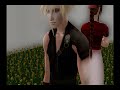 Sims 2 Final fantasy: Cloud and Aerith/Aeris scene