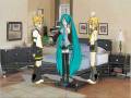 鏡音リン・レン初音ミクーミクがにらでレンを強く打ち当てる、おかしい!