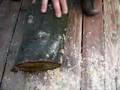 Drilling the Logs for Shiitake Spawn