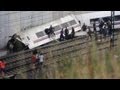 Spain train crash: Twisted carriages after train ...