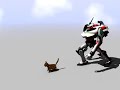 Nirvash Spec 1 punting a fuzzy cat
