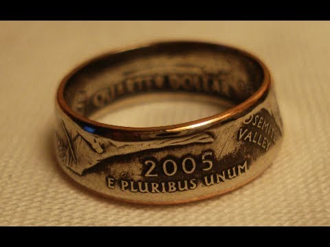 ring - How to make a double sided coin ring down to a size 5 using a state quarter. Here's how to avoid marring up the inside https://www.youtube.com/watch?v=KeZfZG...