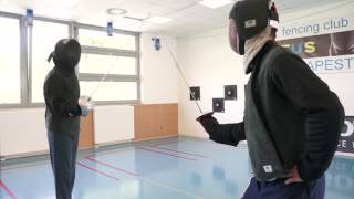 Sabre up cut prime parry riposte flank + head