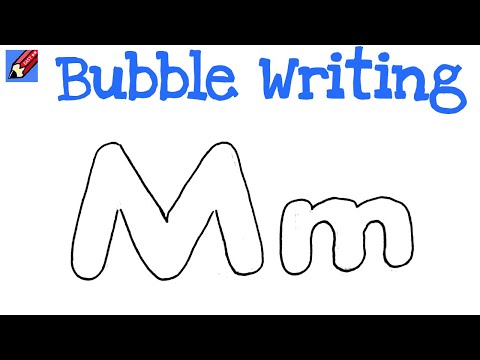 how to draw the letter m in bubble letters