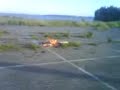 lighter blowing up in fire!
